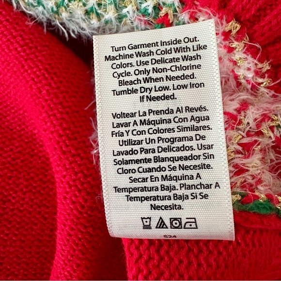 Holiday Time Christmas Gnome Argyle Festive Cardigan Sweater Womens size Large - Picture 13 of 16